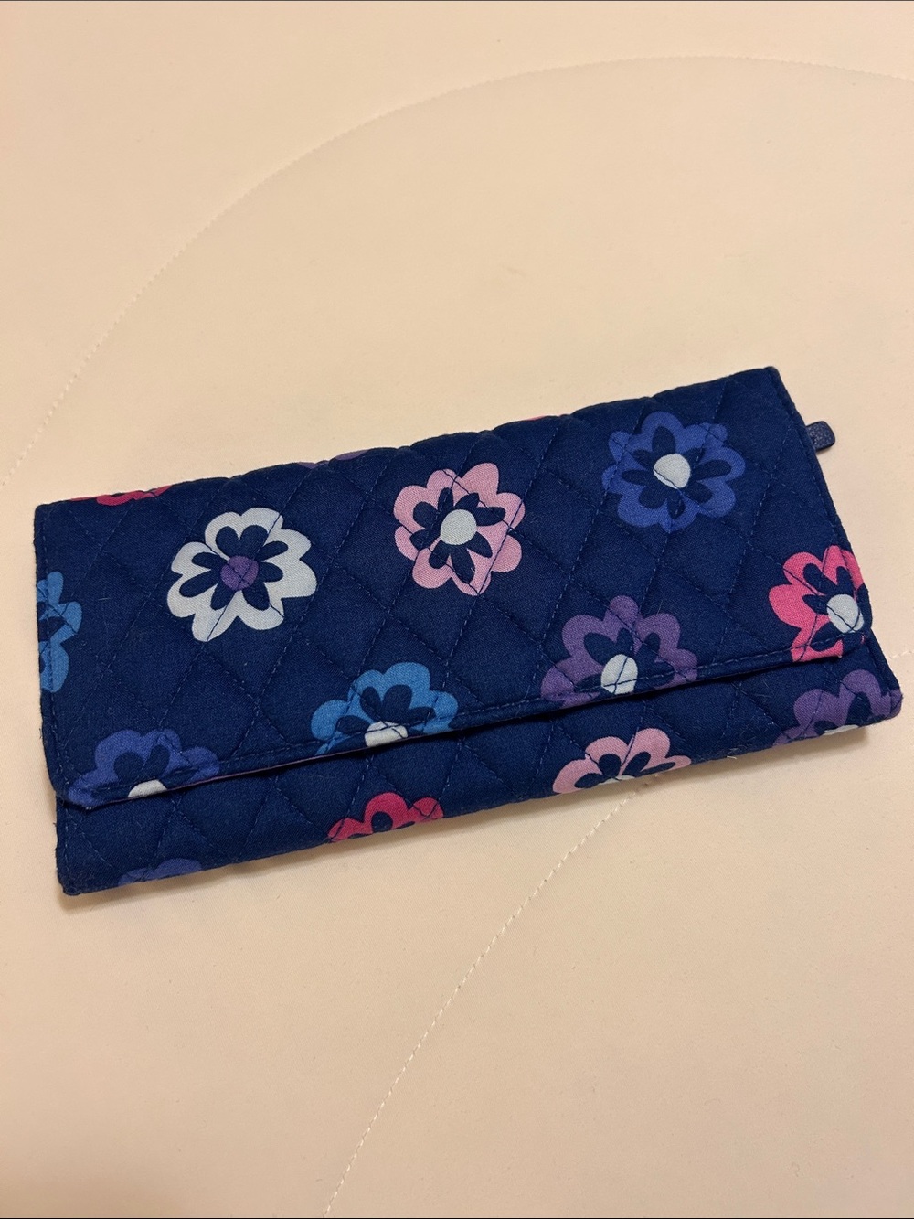 Vera Bradley blue & purple flower print wallet with magnetic closure NWOT